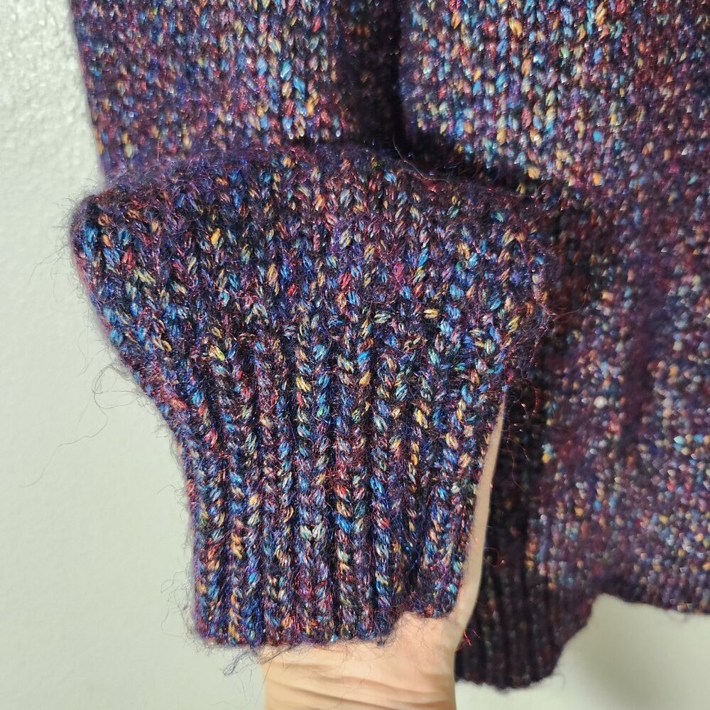 Madewell Marled Shimmer Pullover Sweater Purple Size M - Picture 10 of 14